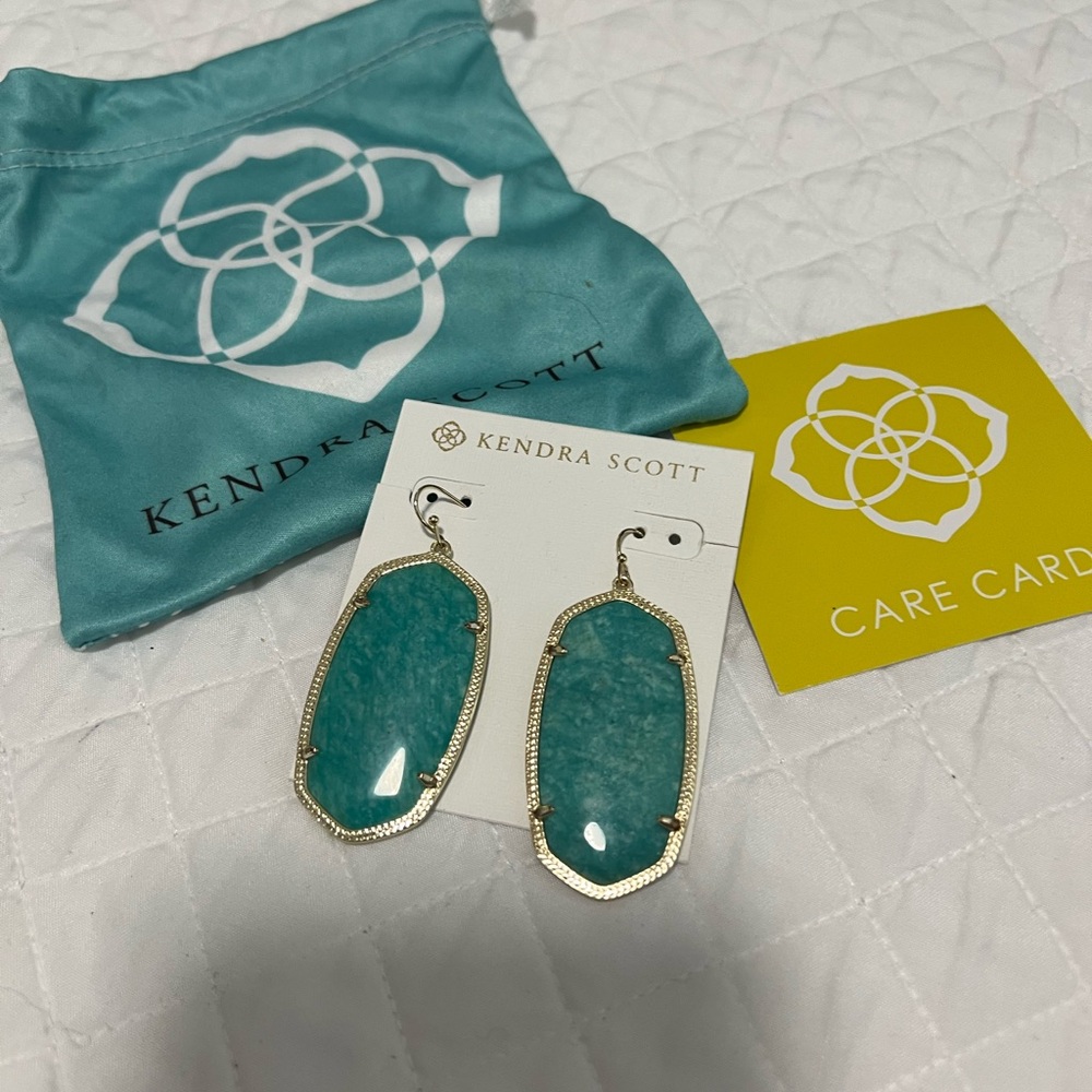 Kendra Scott Elle Amazonite and Goldtone Statement Earrings